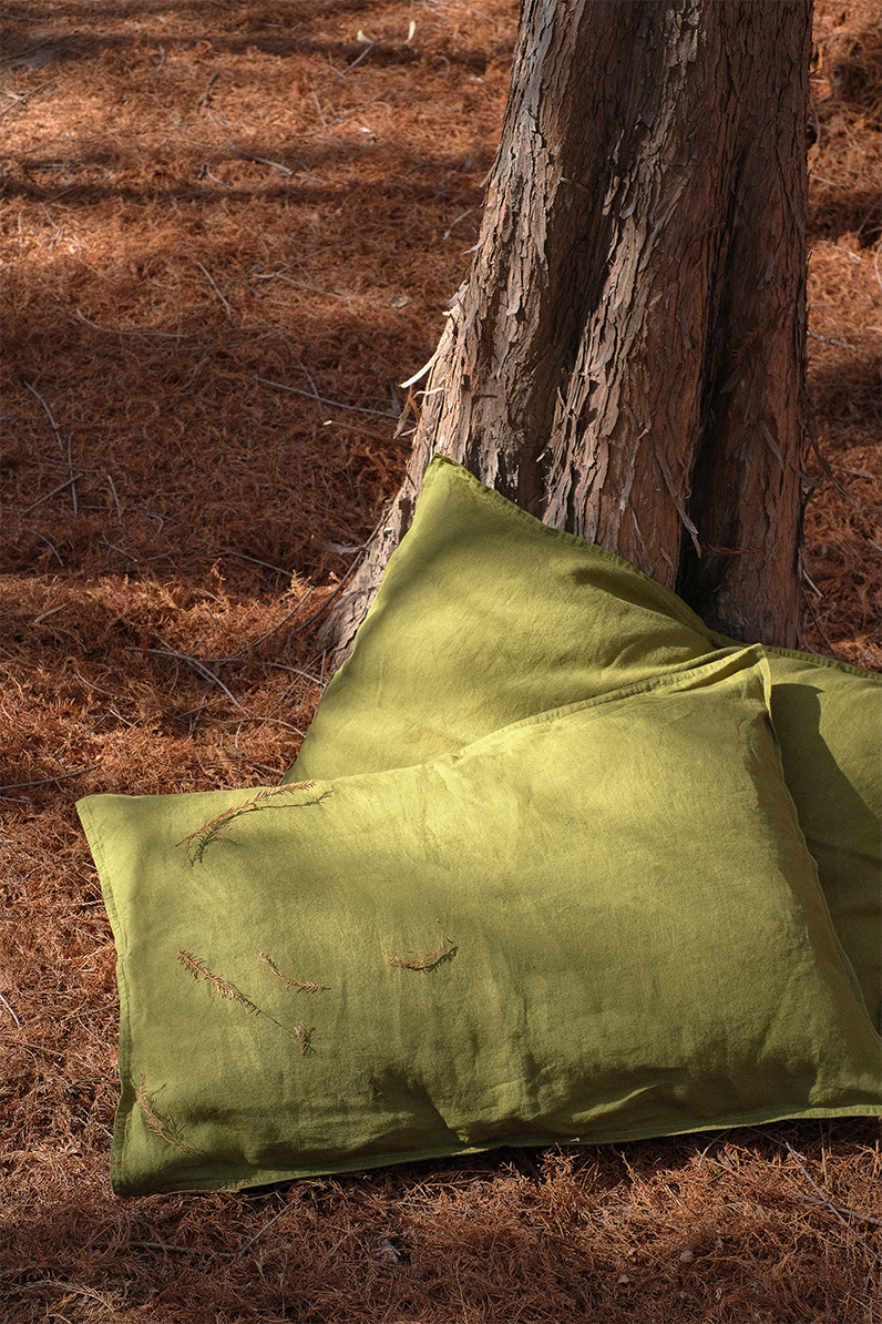 Bart Yarn-dyed Linen Duvet cover in Moss