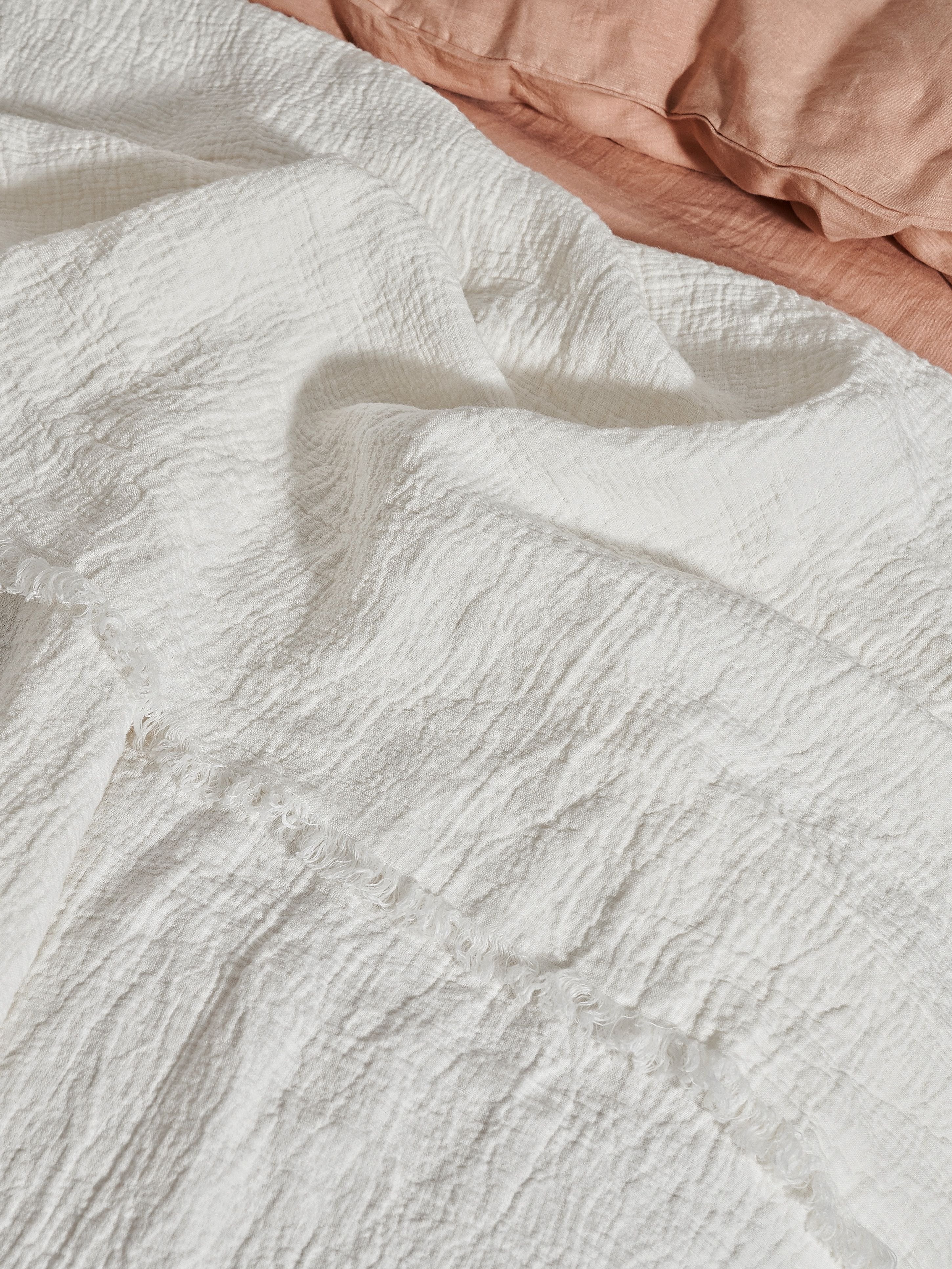 Shepherd Linen Throw In Cream