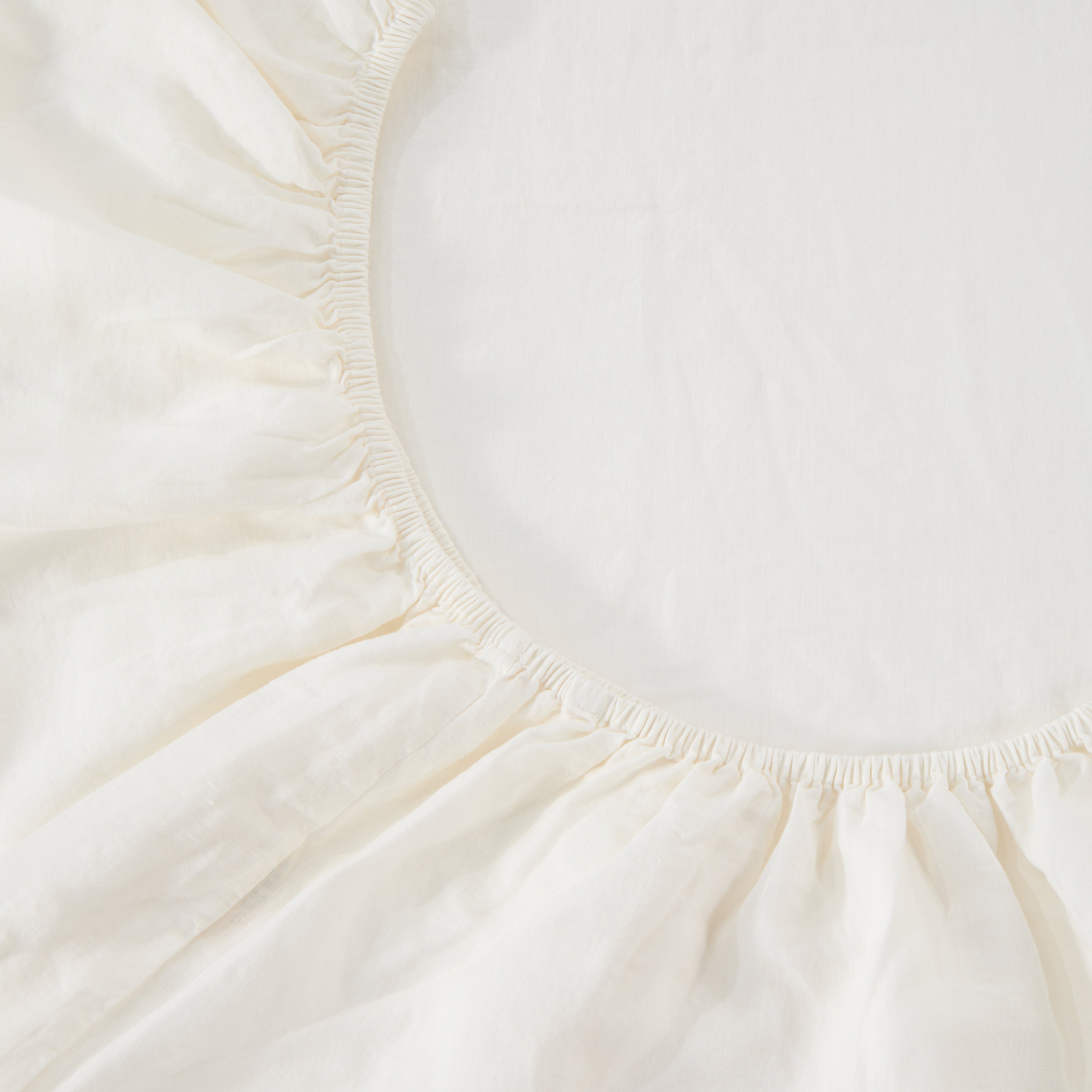 Bart Linen Fitted Sheet in Off White