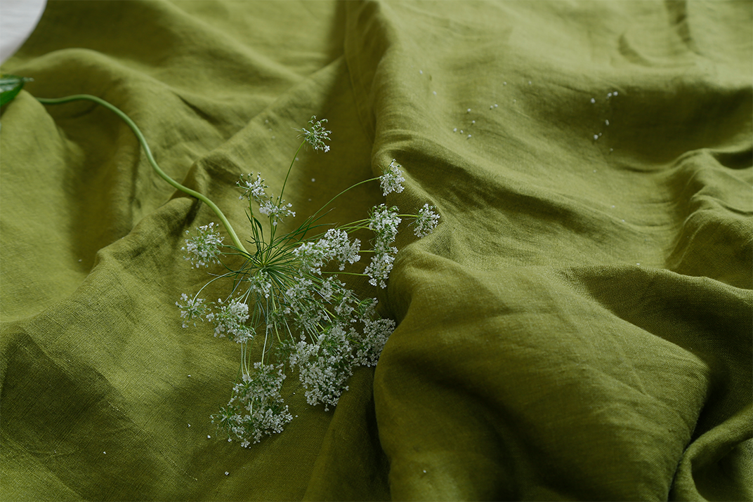 Bart Yarn-dyed Linen Duvet cover in Moss