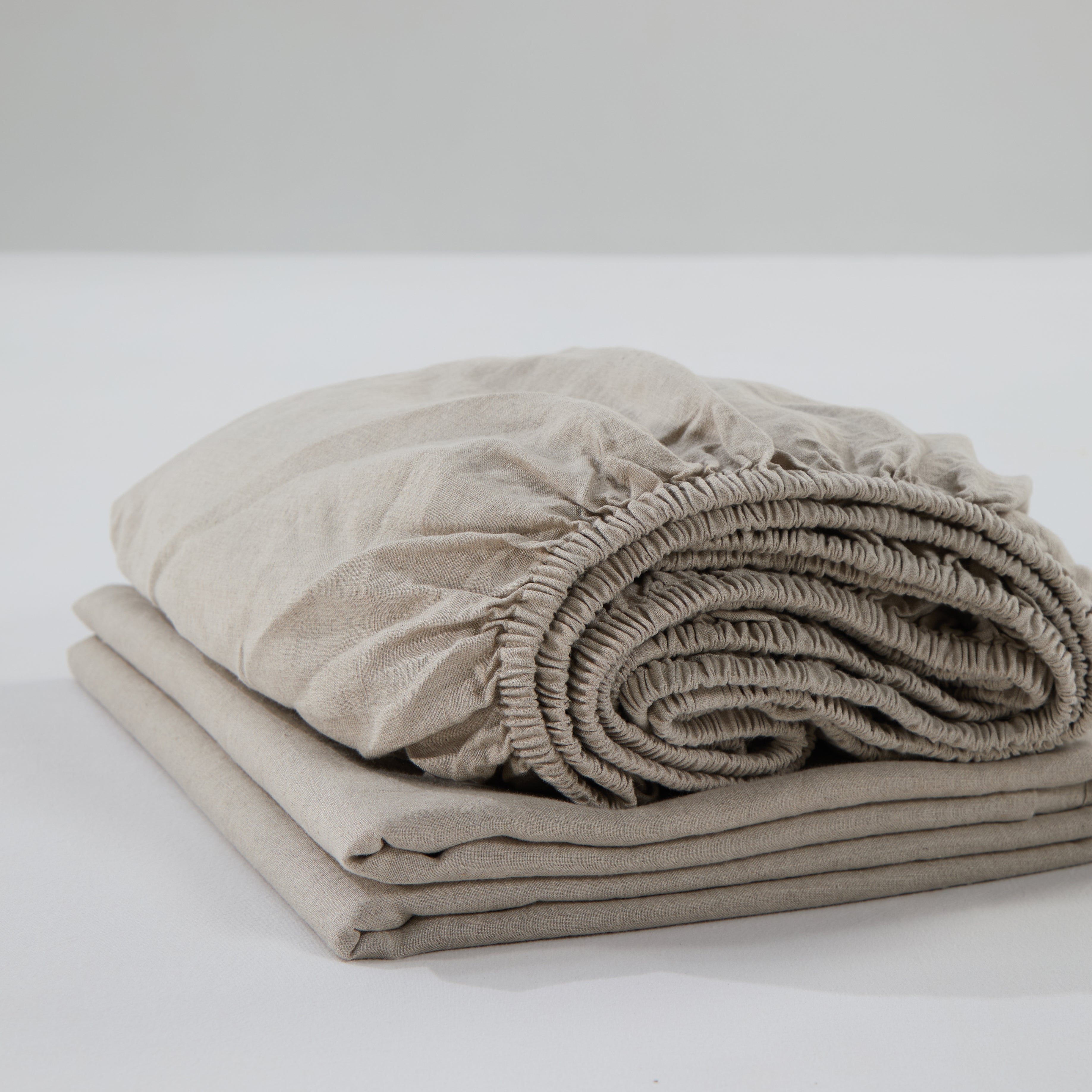 Bart Linen Fitted Sheet in Natural