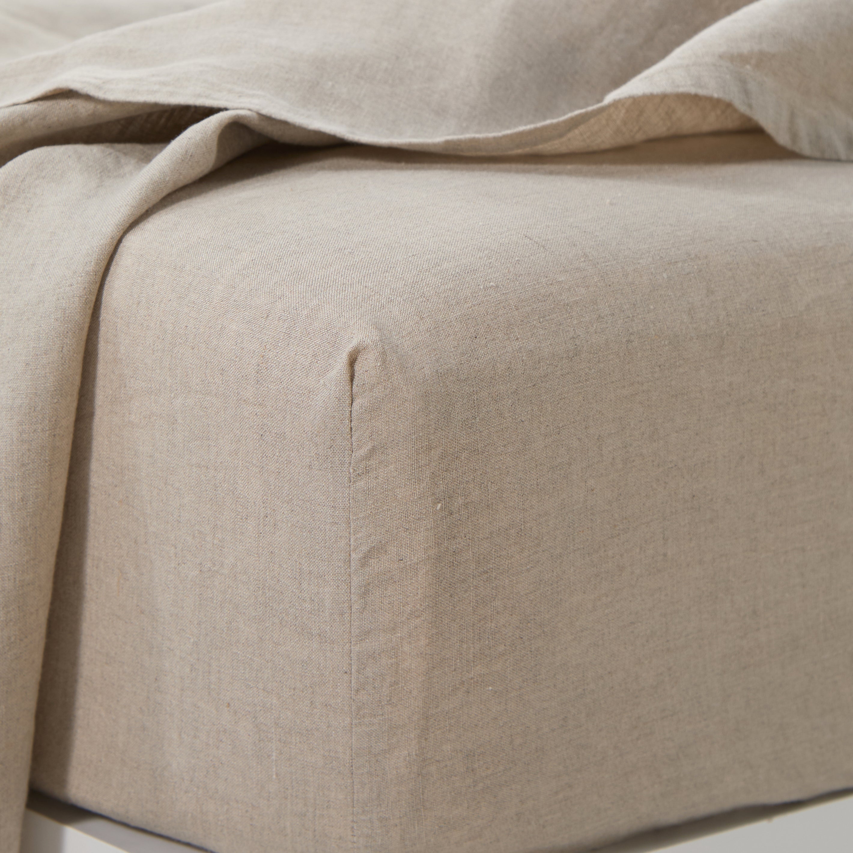 Bart Linen Fitted Sheet in Natural