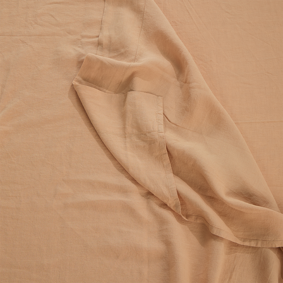 Bart Yarn-dyed Linen Flat Sheet in Sand