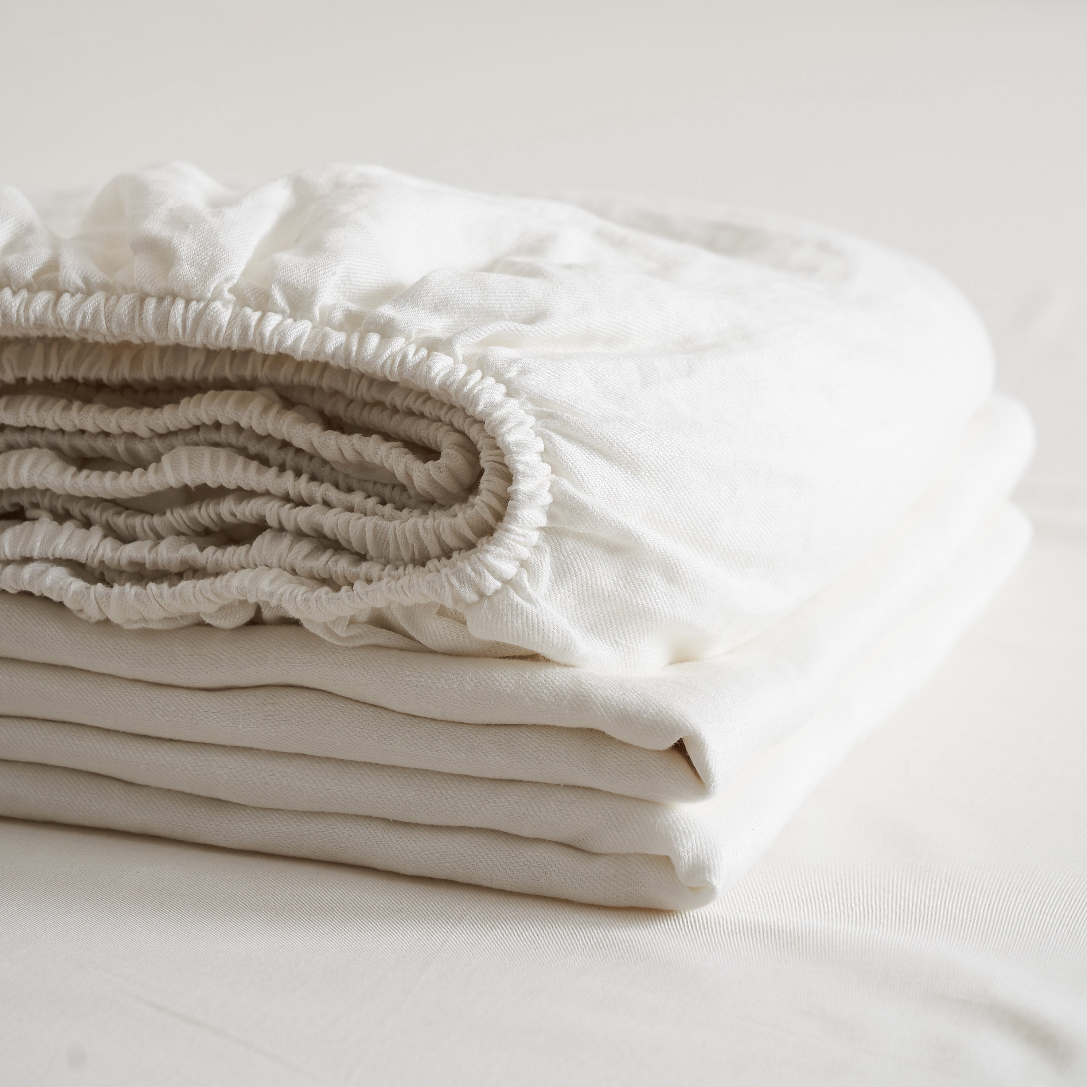 Regression Hemp Fitted Sheet in Off White