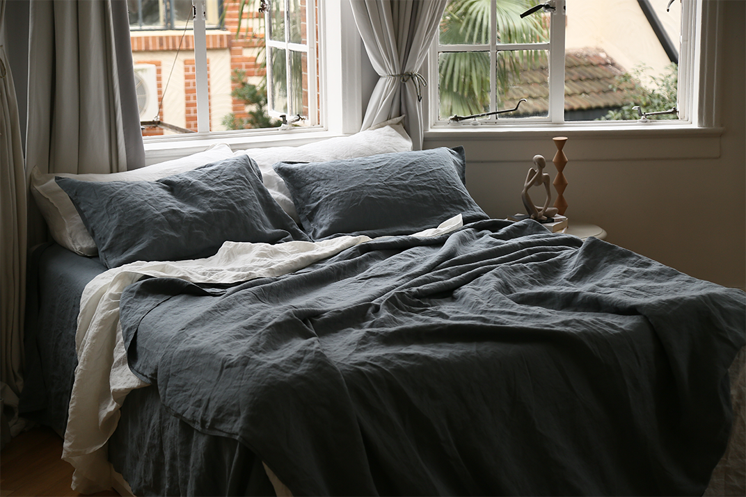 Bart Yarn-dyed Linen Duvet cover in Slate