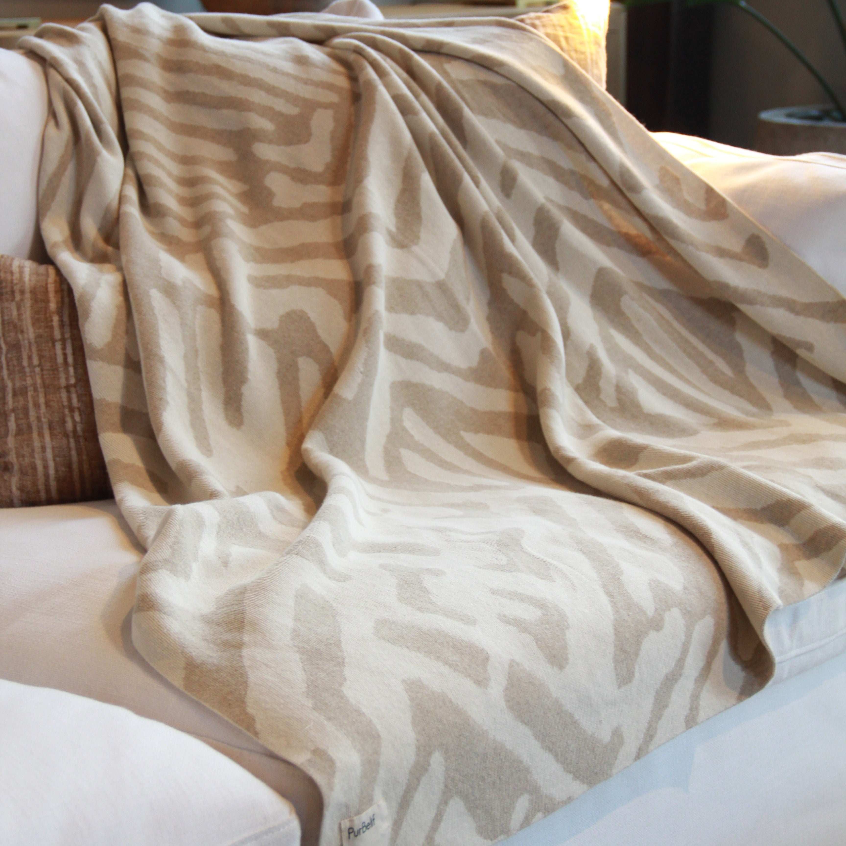 Gaia Hemp Throw in Fossil