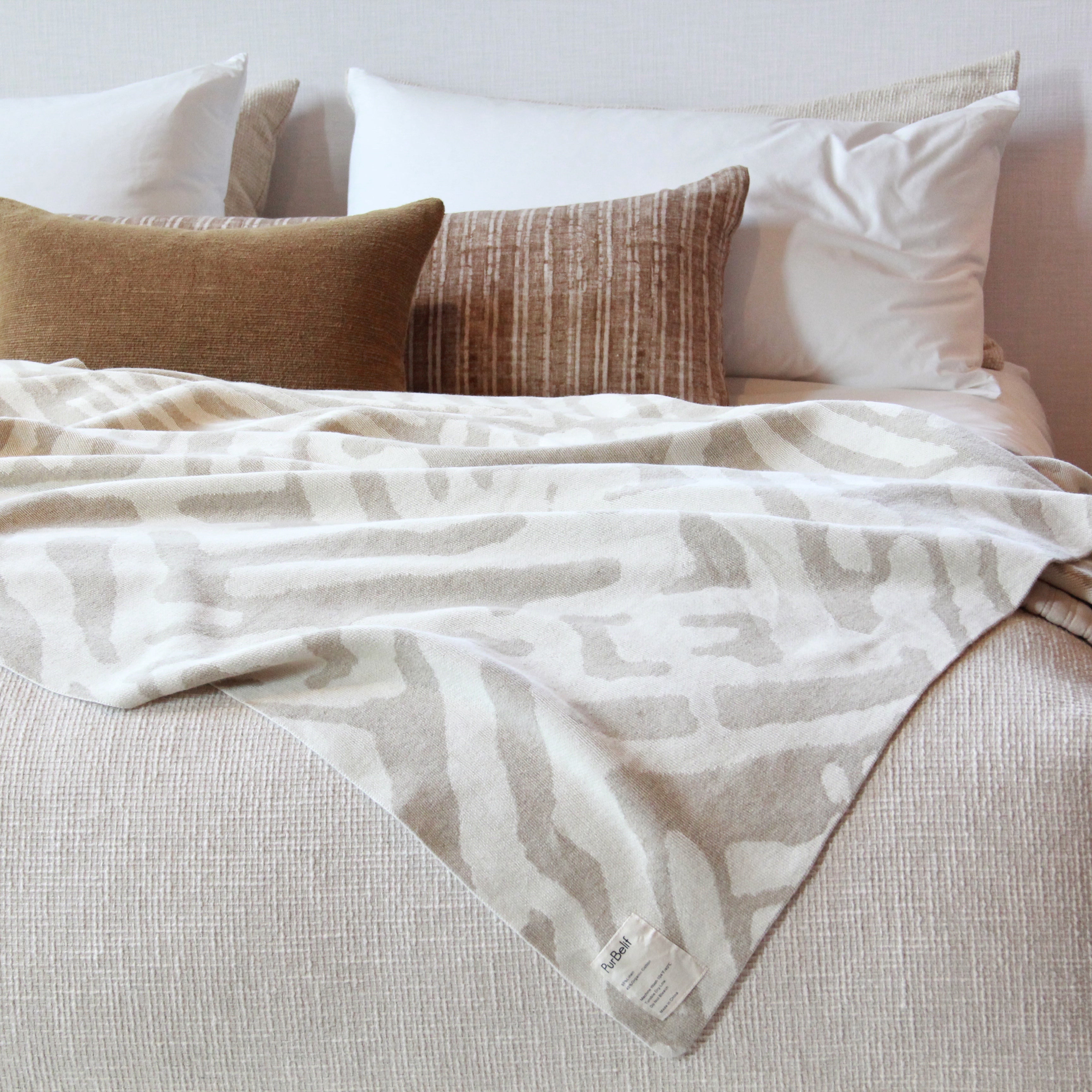 Gaia Hemp Throw in Fossil