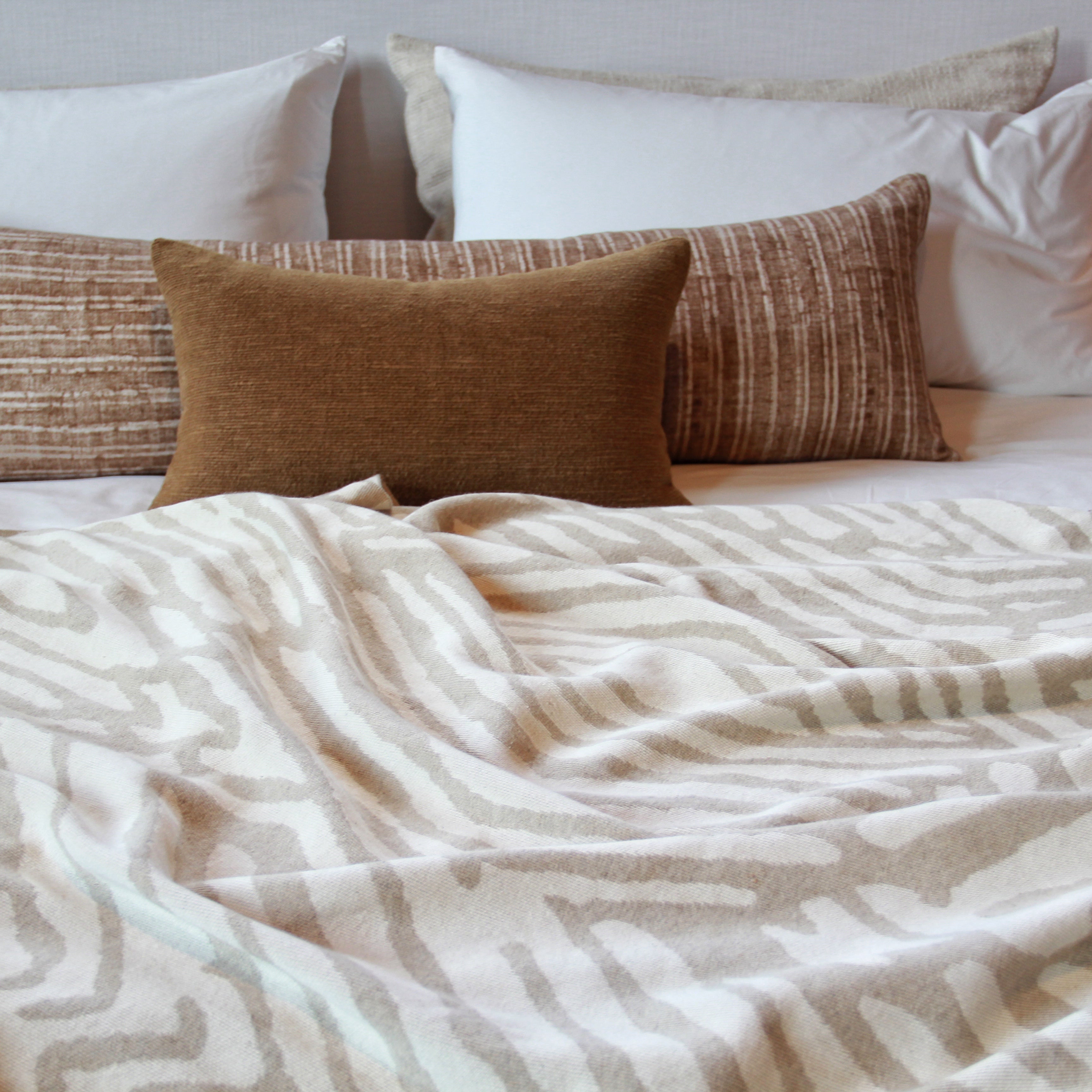 Gaia Hemp Throw in Fossil