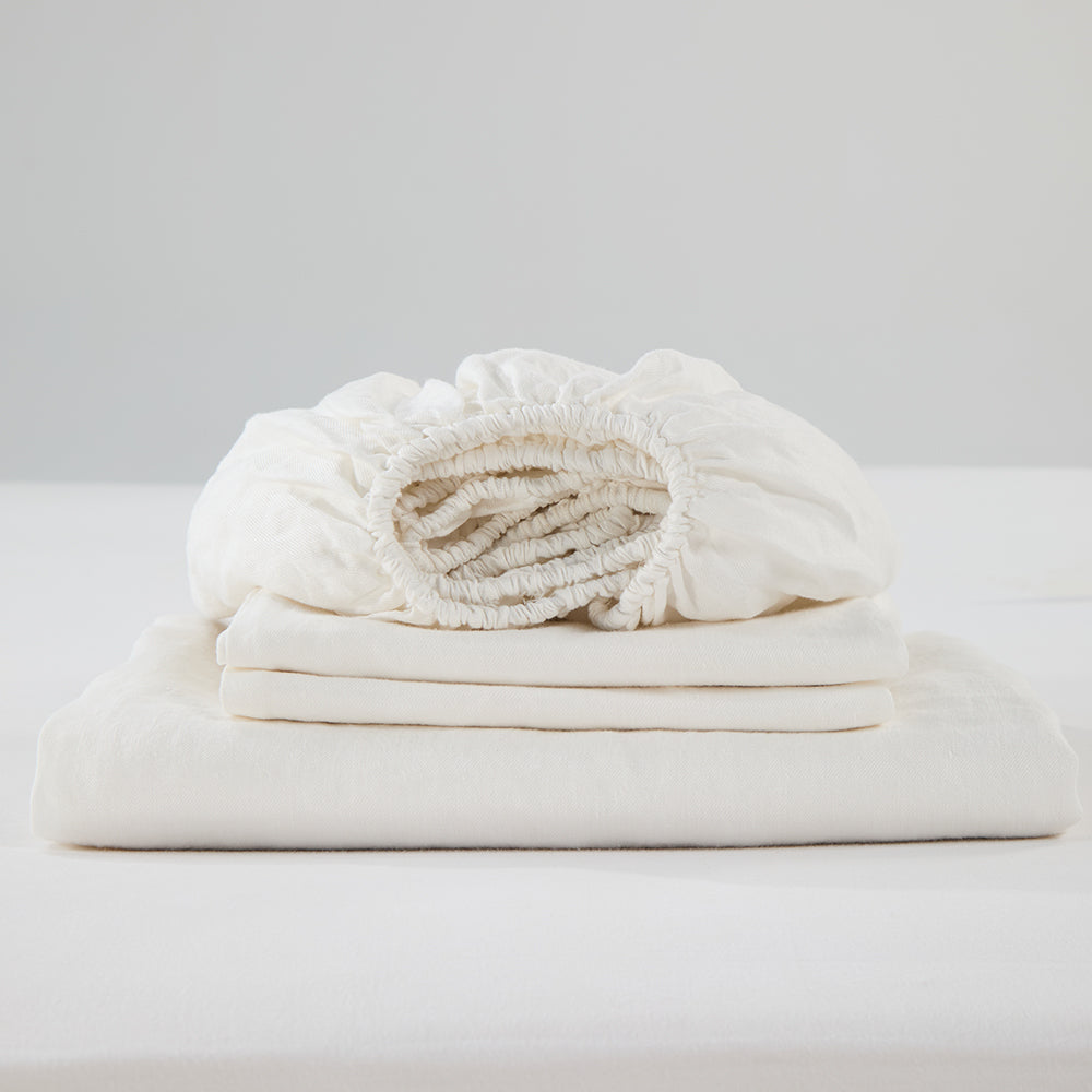Regression Hemp Bedding Sets White
